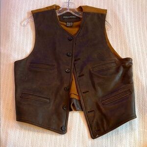 Men's Brown Leather Vest